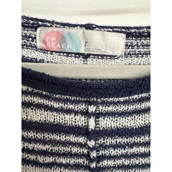 Free People Beach Knit Striped Lightweight Terry Cotton Sweater, Size S, NWOT - Picture 2 of 6